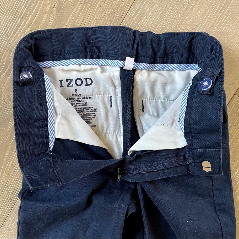 Izod Boys Size 8 Regular blue pants adjustable elastic waist
